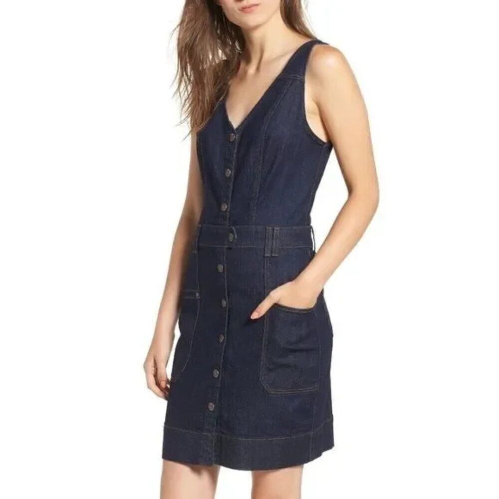 Seven for all Mankind Denim Snap Down Utility Dress NWOT Sz 0
